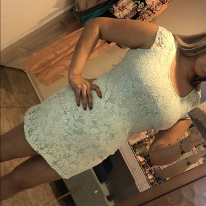 Mint green mini dress